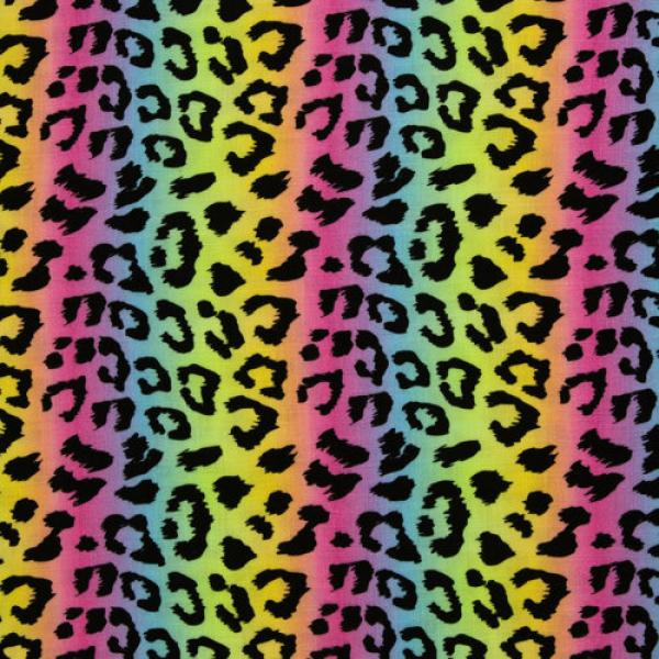 Double Slub Musselin Leo Print bunt by Swafing 